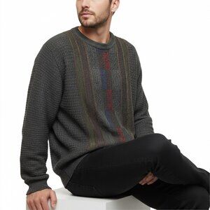 VTG Leo Chevalier 90s Grandpa Sweater | Textured Knit Crewneck | Size L